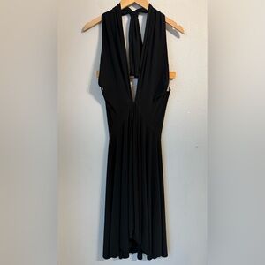 Norma Kamali Black Plunging Halter Dress
